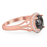 Art Deco Oval Natural Stone Filigree Ring