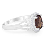 Art Deco Oval Natural Stone Filigree Ring