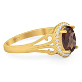 Art Deco Oval Natural Stone Filigree Ring