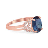 Art Deco Oval Natural Stone Trinity Ring
