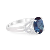 Art Deco Oval Natural Stone Trinity Ring