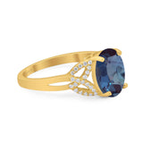Art Deco Oval Natural Stone Trinity Ring