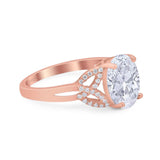 Art Deco Oval Natural Stone Trinity Ring