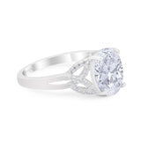 Art Deco Oval Natural Stone Trinity Ring