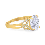 Art Deco Oval Natural Stone Trinity Ring