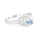 Art Deco Oval Natural Stone Trinity Ring