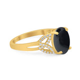 Art Deco Oval Natural Stone Trinity Ring