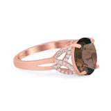 Art Deco Oval Natural Stone Trinity Ring