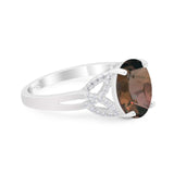 Art Deco Oval Natural Stone Trinity Ring