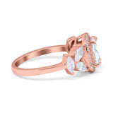 Oval Natural Stone Halo Ring