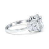 Oval Natural Stone Halo Ring