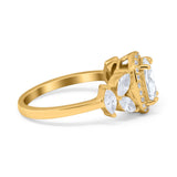 Oval Natural Stone Halo Ring