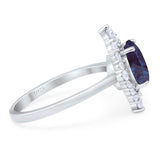 Vintage Style Round Natural Stone Halo Ring