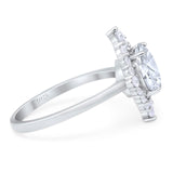 Vintage Style Round Natural Stone Halo Ring