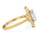 Vintage Style Round Natural Stone Halo Ring