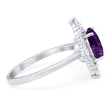 Vintage Style Round Natural Stone Halo Ring