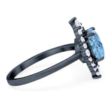 Vintage Style Round Natural Stone Halo Ring