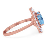 Vintage Style Round Natural Stone Halo Ring