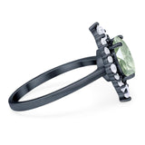 Vintage Style Round Natural Stone Halo Ring