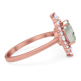 Vintage Style Round Natural Stone Halo Ring