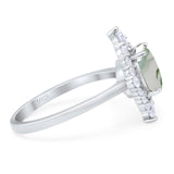 Vintage Style Round Natural Stone Halo Ring