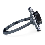 Vintage Style Round Natural Stone Halo Ring