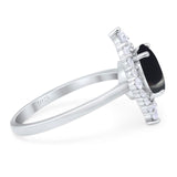 Vintage Style Round Natural Stone Halo Ring