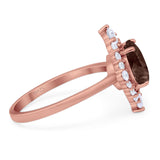 Vintage Style Round Natural Stone Halo Ring