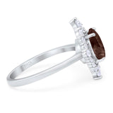 Vintage Style Round Natural Stone Halo Ring