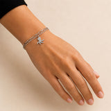 Octopus CZ Charm Double Layer Bracelet 925 Sterling Silver