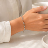 Rolo Link Bracelet Adjustable 925 Sterling Silver