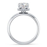 18K Gold IGI Certified Round 1 Carat Lab Grown Diamond Halo Solitaire Ring