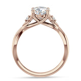 18K Gold IGI Certified Round 1 Carat Lab Grown Diamond Twisted Trio Ring