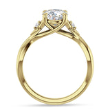 18K Gold IGI Certified Round 1 Carat Lab Grown Diamond Twisted Trio Ring