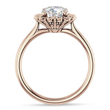 14K Gold IGI Certified Round 1 Carat Lab Grown Diamond Floral Solitaire Ring