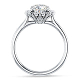 14K Gold IGI Certified Round 3 Carat Lab Grown Diamond Floral Solitaire Ring