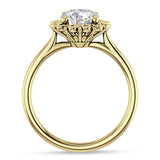 10K Gold IGI Certified Round 2 Carat Lab Grown Diamond Floral Solitaire Ring