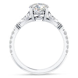 14K Gold IGI Certified Round 2 Carat Lab Grown Diamond Art Deco Split Shank Floral Ring