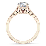 18K Gold IGI Certified Round 3 Carat Lab Grown Diamond Leaf Solitaire Ring