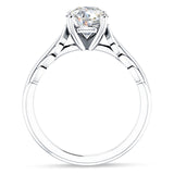 18K Gold IGI Certified Round 3 Carat Lab Grown Diamond Leaf Solitaire Ring