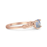 Art Deco Round Natural Stone Solitaire Ring