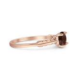 Art Deco Round Natural Stone Solitaire Ring