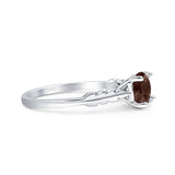 Art Deco Round Natural Stone Solitaire Ring