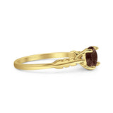 Art Deco Round Natural Stone Solitaire Ring