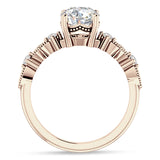 14K Gold IGI Certified Round 1 Carat Lab Grown Diamond Cluster Beaded Ring
