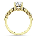 18K Gold IGI Certified Round 2 Carat Lab Grown Diamond Cluster Beaded Ring