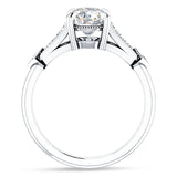 18K Gold IGI Certified Round 3 Carat Lab Grown Diamond Art Deco Beaded Ring