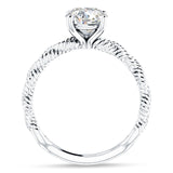 IGI Certified Round 1 Carat Lab Grown Diamond Twisted Rope Solitaire Ring