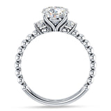 18K Gold IGI Certified Round 1 Carat Lab Grown Diamond Three Stone Trio Ring