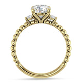 18K Gold IGI Certified Round 1 Carat Lab Grown Diamond Three Stone Trio Ring